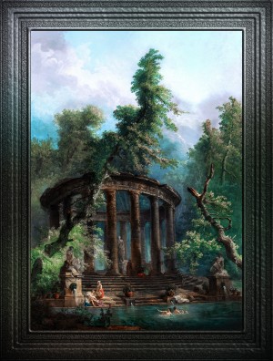 The Bathing Pool by Hubert Robert v3 Old Masters Fine Art Reproduction